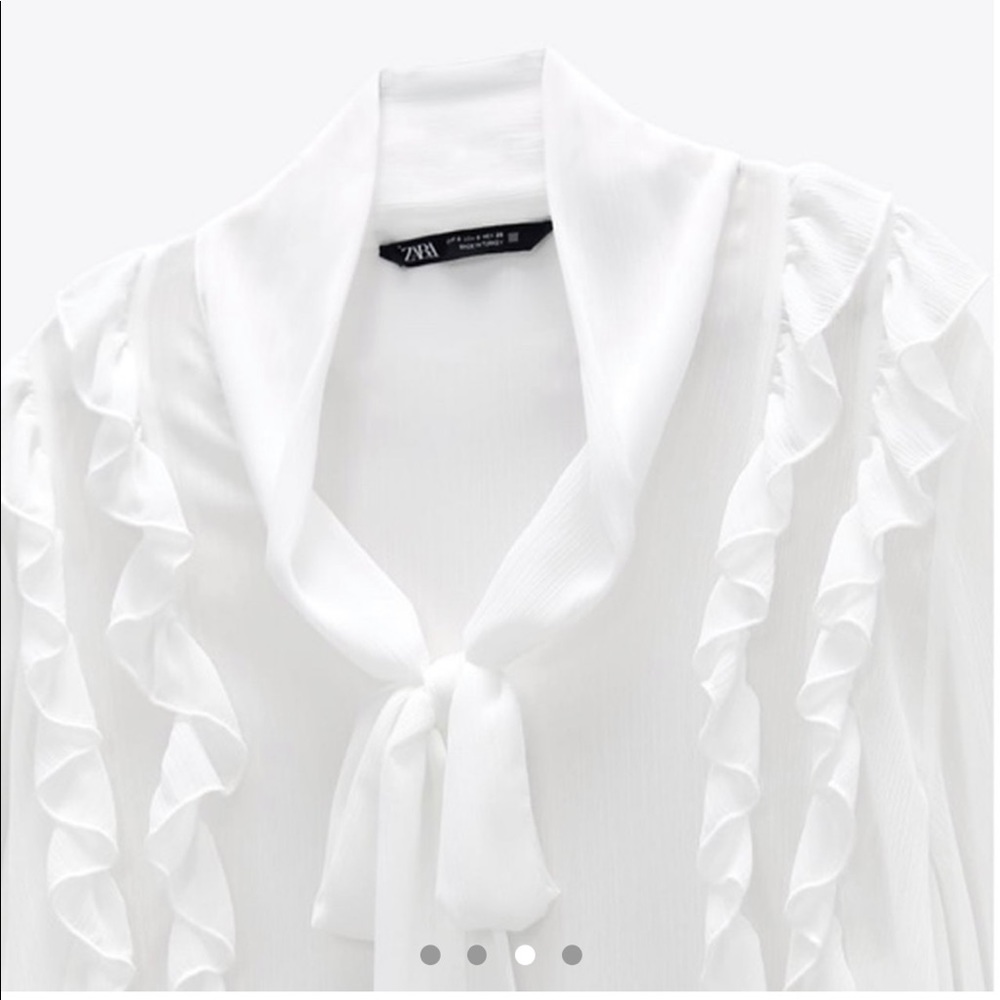 Tied ruffle blouse semi-sheer Zimmerman style - Picture 4 of 7